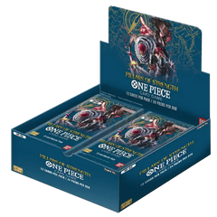 "Boîte de boosters Pilier de la Force avec cartes One Piece TCG, 12 cartes par paquet, 24 paquets par boîte."