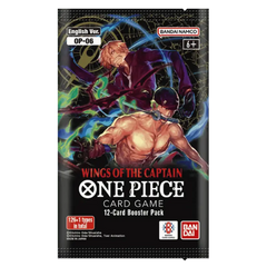 Booster de cartes "Wings of the Captain" - Jeu de cartes One Piece, paquet de 12 cartes avec illustrations de personnages uniques.