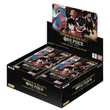 Boîte d'extension Empereurs du Nouveau Monde pour le JCC One Piece, contenant 24 boosters de 12 cartes chacun.
