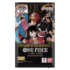 "One Piece TCG : Les Empereurs dans le Nouveau Monde - Booster contenant des cartes et personnages uniques."
