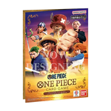 One Piece Premium Card Collection Live Action Straw Hats promotional image featuring characters from the series, designed by Bandai Namco.