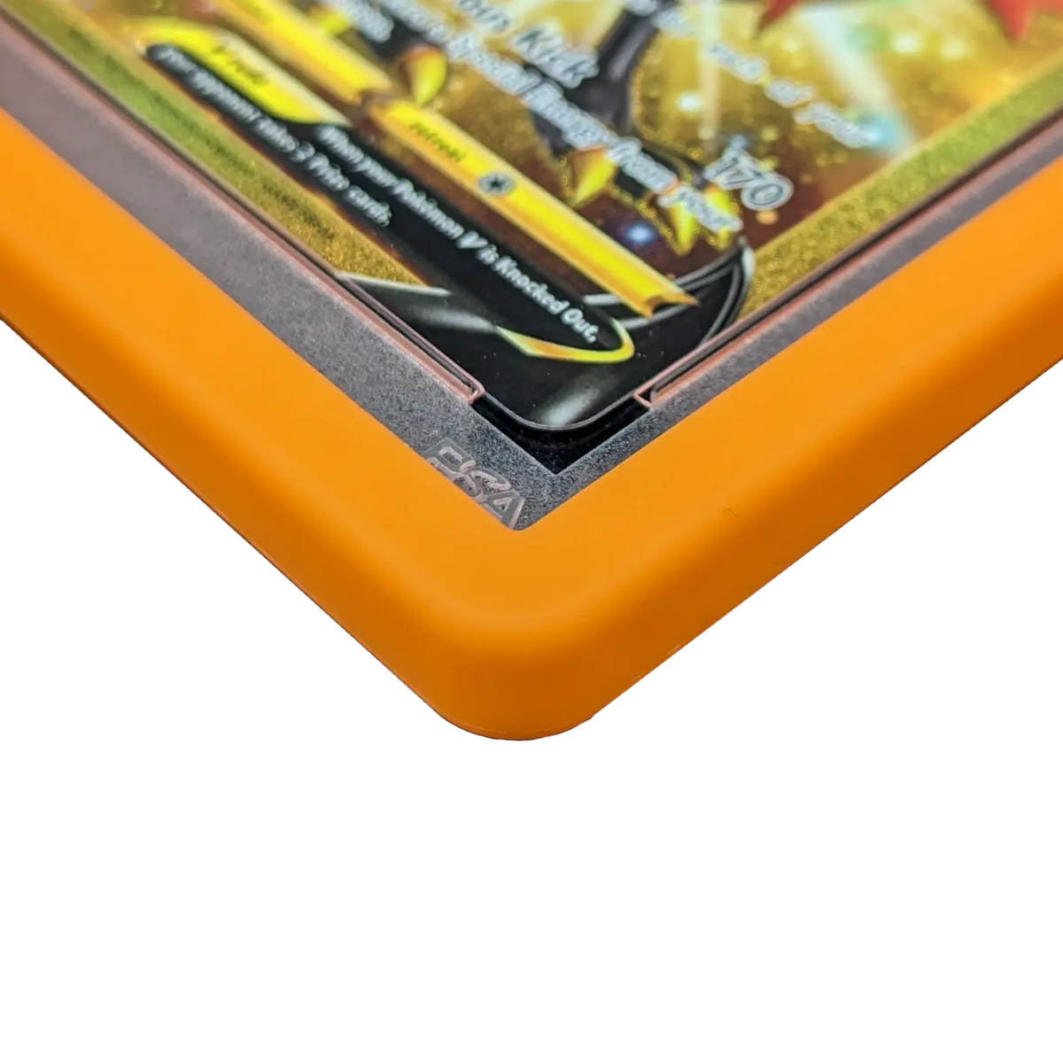 PSA Slab Bumper - Orange around a trading card slab providing a sleek and protective fit.