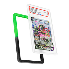 PSA Slab Guard - Aurora with Rayquaza card in protected display, featuring a gradient green and black design.