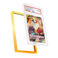 PSA Slab Guard - Electrifying in radiant yellow and orange gradient protecting a Pokémon card.