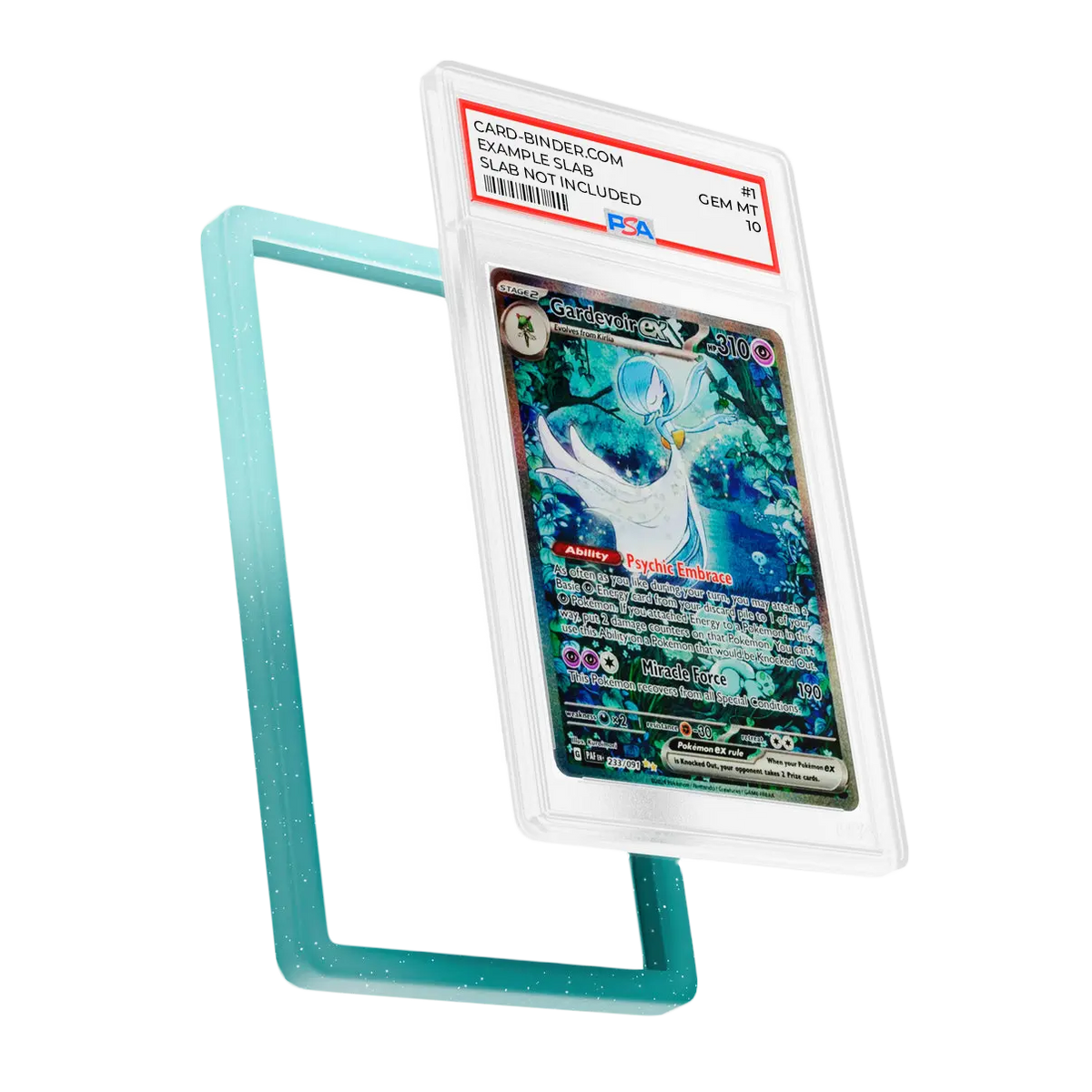 PSA Slab Guard - Verzaubert zum Schutz von PSA 10 Gardevoir-Slabs mit einem atemberaubenden Grün-Blau-Farbverlauf.