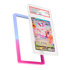 PSA Slab Guard - Fairytale in pink and blue gradient with Sylveon PSA 10 card, perfect for slab protection.