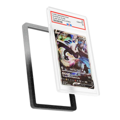 PSA Slab Guard - Graphite protecting a Lugia PSA 10 card with a beautiful gradient design and easy application.