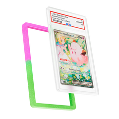 PSA Slab Guard - Serene featuring a vibrant green and pink gradient, perfect for protecting your PSA slab.