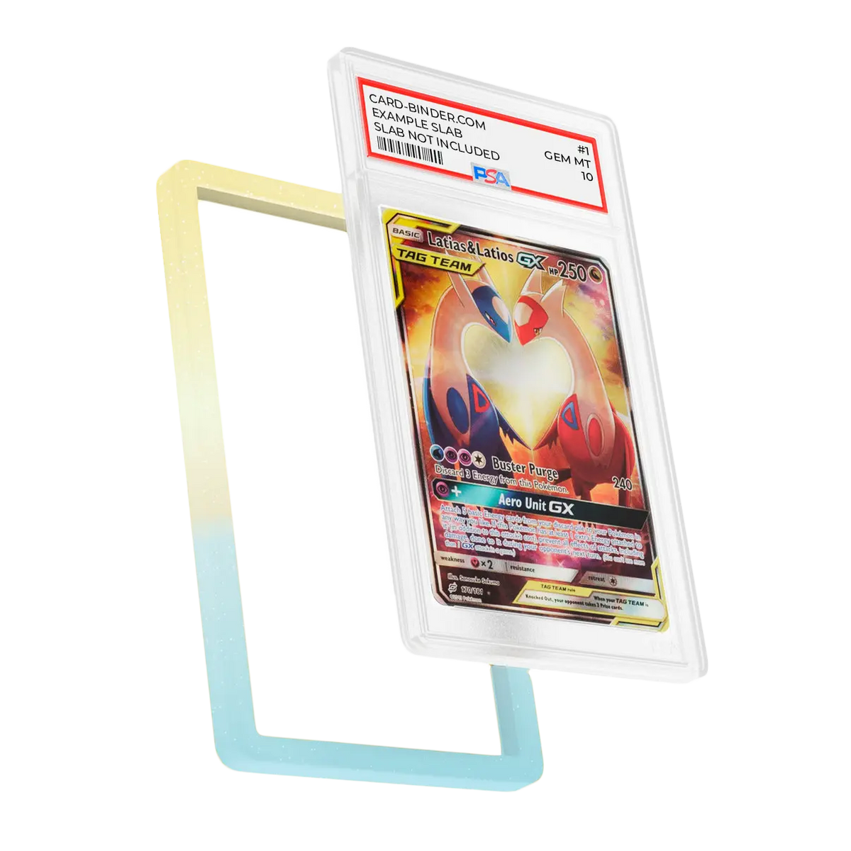 PSA Slab Guard - Skyline protecting a PSA card with a radiant sparkle design and beautiful colors.