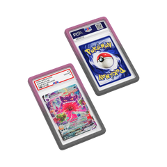PSA Slab Guard - Midnight protecting a Gengar PSA 10 Slab with a radiant sparkle design in vibrant colors.