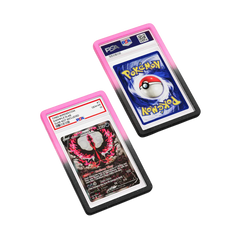 PSA Slab Guard - Eclipse featuring a Moltres PSA 10 Slab in black and pink gradient with radiant sparkle design.