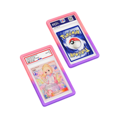 PSA Slab Guard - Blooming in purple and pink gradient, protecting valuable Pokemon cards with radiant sparkle design.