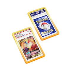 PSA Slab Guard - Electrifying protects Pokemon cards with a radiant yellow and orange gradient design.