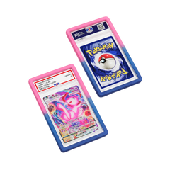 PSA Slab Guard - Whimsical for Mew PSA 10 card, featuring pink and blue gradient for stylish slab protection.