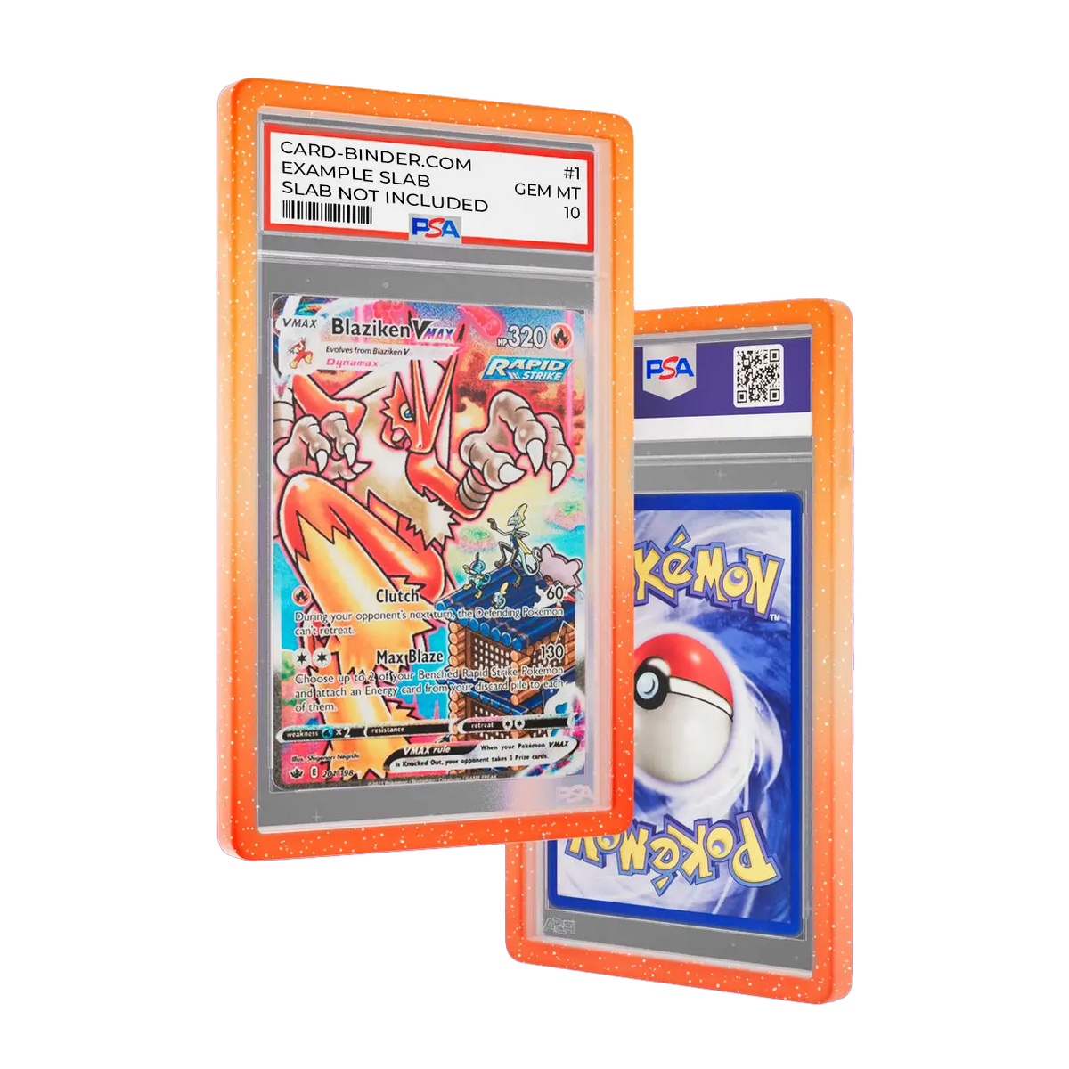 PSA Slab Guard - Fiery protector with vibrant orange and red gradient for sturdy slab protection.