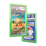 PSA Slab Guard - Vibrant protecting Leafeon PSA 10 with green gradient, showcasing beautiful colors and slab protection.