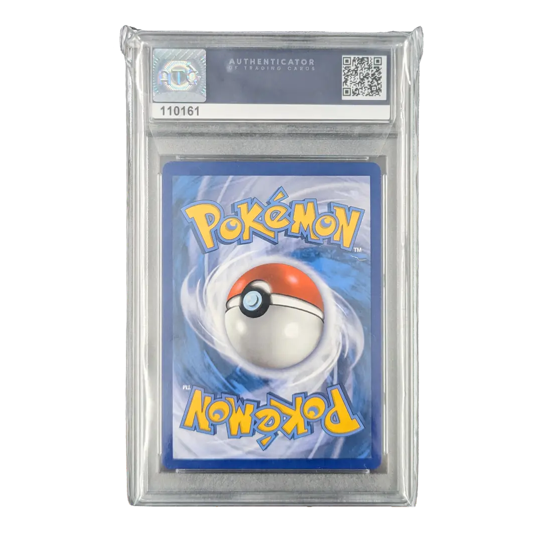 PSA Slab Sleeves protecting a graded Pokémon trading card slab with a Poké Ball design.