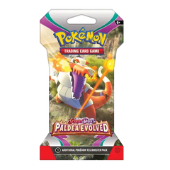 Booster pack Pokémon SV02 Paldea Evolved mettant en vedette un Meowscarada ex éblouissant de la série Écarlate et Violet.