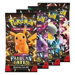"Pokémon SV04.5 Paldean Fates-pakken met glimmende Pikachu en meer voor het Trading Card Game."