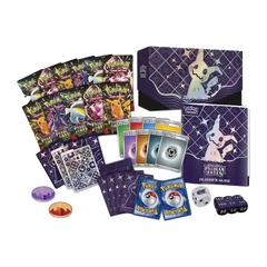 Paldean Fates Elite Trainer Box featuring Pokémon cards, player's guide, and accessories from Pokémon SV04.5.