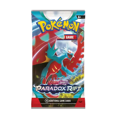 Pokémon SV04 Paradox Rift booster box featuring Roaring Moon and vibrant colors for live-stream opening.