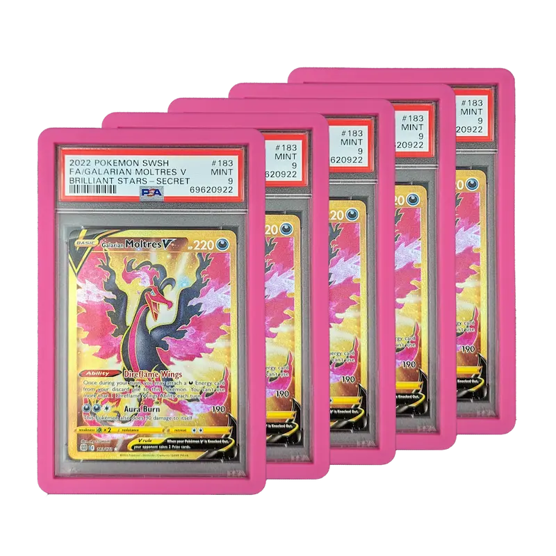 PSA Slab Bumper - Roze beschermt Pokémon kaarten in PSA-slab van cirdbinder.com, met een premium pasvorm en levendige kleur.