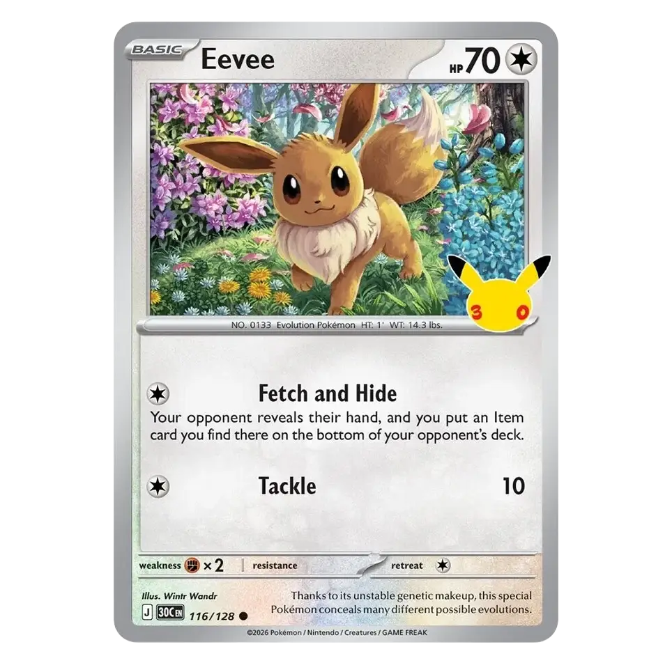 promo card eevee in the 30th Celebration 2-Pack Blister Eevee
