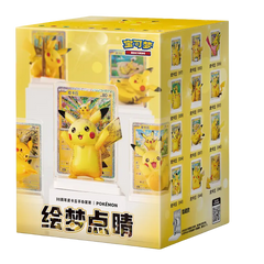 '30th Celebration'-Pikachu-figuur in een blind box, met Pikachu en verzamelbare ruilkaarten voor Pokémon-fans.