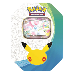 Boîte 30e anniversaire Sylveon avec carte Sylveon-EX et logo Pokémon.