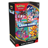 Chaos Rising Booster Bundle featuring 6 booster packs from the Pokémon Mega Evolution series.