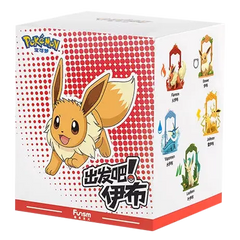 "Pokémon Eevee Blind Box mit Evoli und seinen Evoli-Entwicklungen, bunte Verpackung mit zufälligen Kartenhaltern im Inneren."