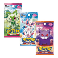 Gem Pack Badge Collectie (Livestream) met Paldea starter Pokémon Sprigatito, Fuecoco en Quaxly.