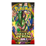 Booster pack Delta Reign à manches avec Méga-Rayquaza de l'extension JCC Pokémon.