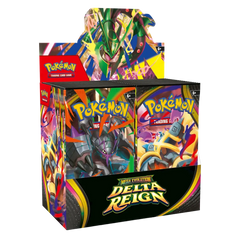 Delta Reign Booster Box featuring 36 booster packs from the Pokémon TCG expansion.
