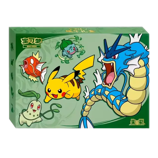 Dragon Boat Festival Box 2026 mit Pikachu, Garados und anderen Pokémon im lebendigen Jadegrün-Design.