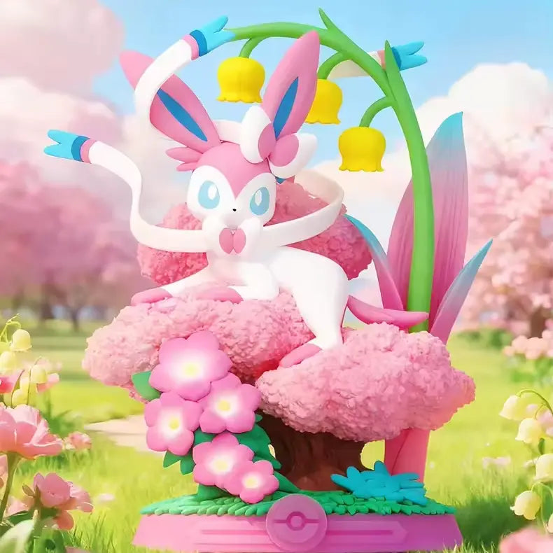 Détendez-vous et profitez de la boîte surprise Evee mettant en vedette une figurine Phyllali dans un diorama vibrant inspiré de la nature.