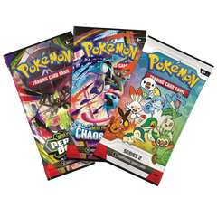 alt_tag: Pokémon TCG First Partner Illustration Box Series 2 pack artwork featuring Chaos and Series 2 designs.
