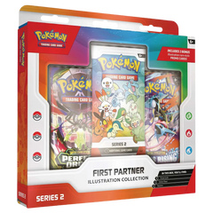 First Partner Illustration Box Series 2 featuring Pokémon Trading Card Game packs and bonus promo cards.
