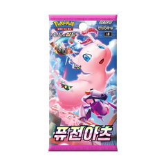 Fusion Arts Korean Booster Box mit einem Pokémon TCG Booster Pack Design mit Mew und anderen Pokémon.