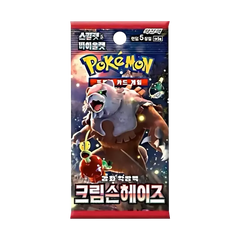 Crimson Haze Korean Booster Box featuring Pokémon card pack with artwork and characters from the Crimson Haze set.