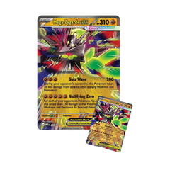 "Mega Zygarde ex Karte aus der Zygarde Premium Collection (Livestream) mit den mächtigen Attacken Gaia Wave und Nullifying Zero."