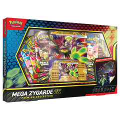 Zygarde Premium Kollektion (Live-Stream) mit Mega Zygarde ex und Sammelkarten in einem lebendigen Box-Design.