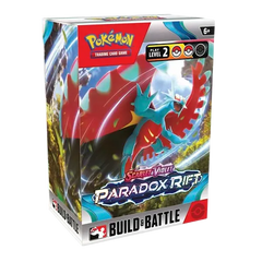 "Paradox Rift Stadium Box mit Pokémon Karmesin & Purpur Design für das Sammelkartenspiel."