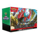 "Paradox Rift Stadium Build & Battle Stadium Verpackung mit lebendigen Grafiken aus dem Pokémon Sammelkartenspiel."