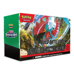 "Paradox Rift Stadium Build & Battle Stadium Verpackung mit lebendigen Grafiken aus dem Pokémon Sammelkartenspiel."