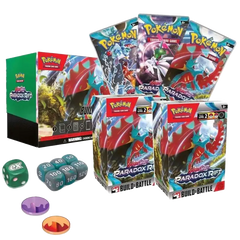 "Paradox Rift Stadium Pokémon Sammelkartenspiel-Set mit Karten und Spielzubehör."