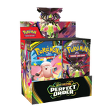 Perfect Order Booster Box mit 36 Booster-Packs aus der Pokémon-Sammelkartenspiel-Ära Mega-Entwicklung.