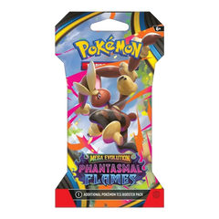 Phantasmal Flames Sleeved Booster (Live-stream) featuring Mega Evolution Pokémon card pack.