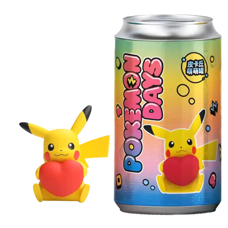 Pikachu Heart Figure Can with Pikachu figure, perfect gift for Pokémon fans.