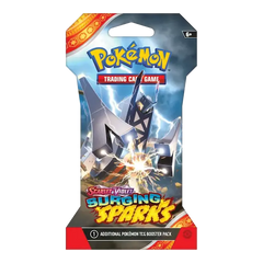 Booster Pack Surging Sparks à manches avec le jeu de cartes à collectionner Pokémon SV08, parfait pour enrichir votre collection.